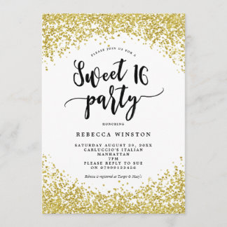 Imitate Gold Glitzer Konfetti Süß 16 Einladung