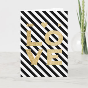 Imitate Gold Glitzer Liebe Valentine's Day Card Feiertagskarte