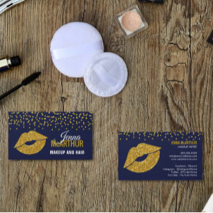 Imitate Gold Glitzer Lips und Confetti Makeup Arti Visitenkarte
