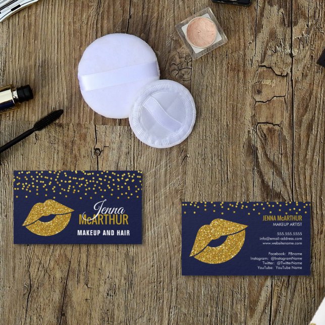 Imitate Gold Glitzer Lips und Confetti Makeup Arti Visitenkarte (Von Creator hochgeladen)