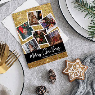 Imitate Gold Glitzer Multi Foto Frohe Weihnachten