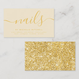 Imitate Gold Glitzer Nageltechniker Creme Visitenkarte