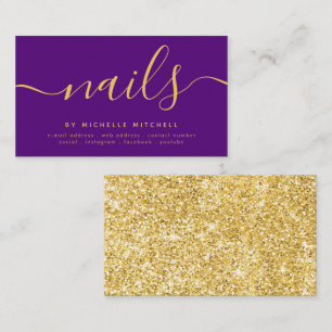 Imitate Gold Glitzer Nageltechniker Schönheit Lil Visitenkarte