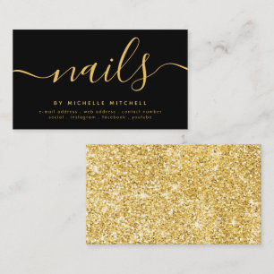 Imitate Gold Glitzer Nageltechniker Schönheit Visitenkarte