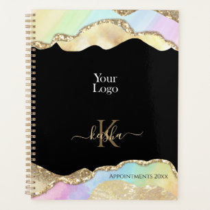 Imitate Gold Glitzer & Pastel Waves Terminkalender Planer
