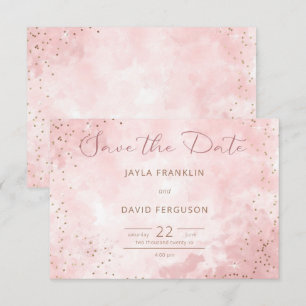 Imitate Gold Glitzer & Pink Moderne Hochzeit Save The Date