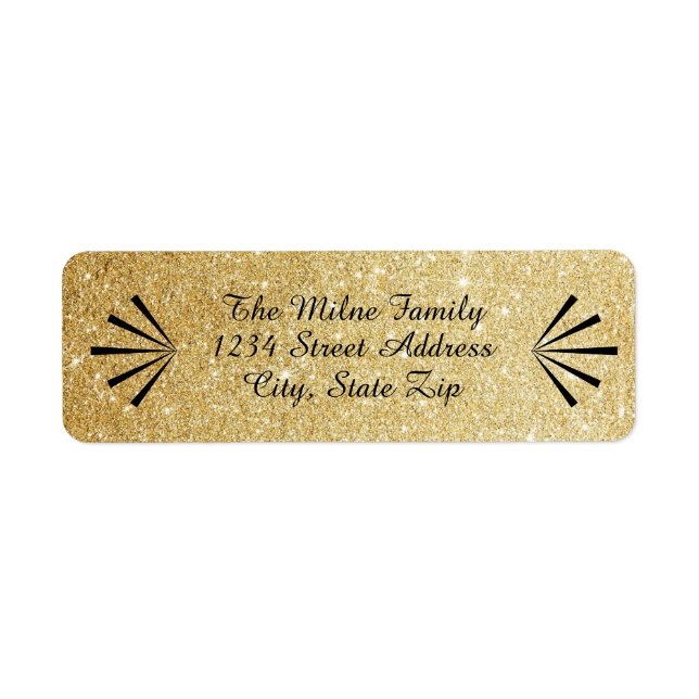 Imitate Gold Glitzer Retro-Adressmarken (Vorne)