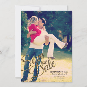 Imitate Gold Glitzer Save the Date Hochzeit Erinne