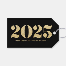 Imitate Gold Glitzer Typografie glücklich Neues Ja Geschenkanhänger