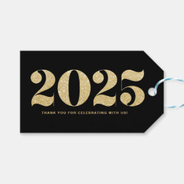 Imitate Gold Glitzer Typografie glücklich Neues Ja Geschenkanhänger