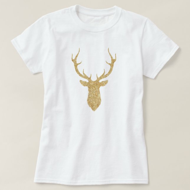 Imitate Gold Glitzer Weihnachtsbaum T-Shirt (Design vorne)