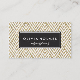 Imitate Gold Glitzer Zickzack Muster Business Card Visitenkarte