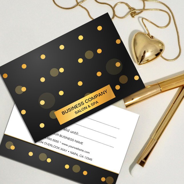 Imitate Gold Glitzern Schwarzes Geschenkzertifikat (Faux Gold Sparkles On Black gift certificate
Faux Gold Sparkles On Black gift certificate.#gold)