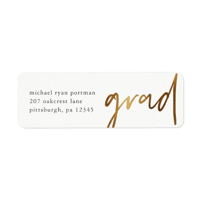 Imitate Gold Grad Mailing Label (Vorne)