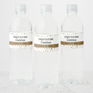 Imitate Gold Graduate personalisierte Custom Class Wasserflaschenetikett