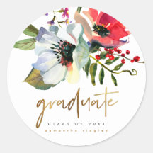 Imitate Gold Graduate Typografy und Name Floral