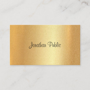 Imitate Gold Hand Script Elegante Kalligrafie Mode Visitenkarte