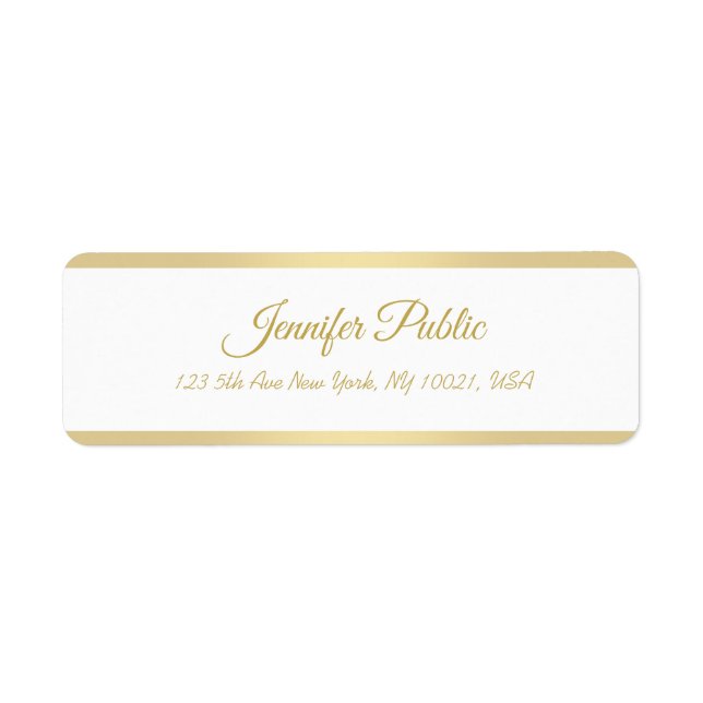 Imitate Gold Hand Script Moderne elegante Vorlage (Vorne)