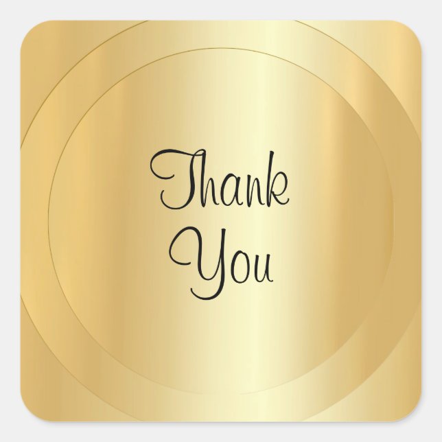Imitate Gold Handgeschriebenes Skript Moderne Vorl Quadratischer Aufkleber (Vorderseite)