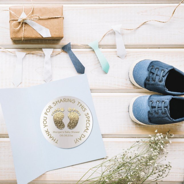 Imitate Gold Heart Feet Baby Dusche Gefallen Viele Runder Aufkleber (Von Creator hochgeladen)