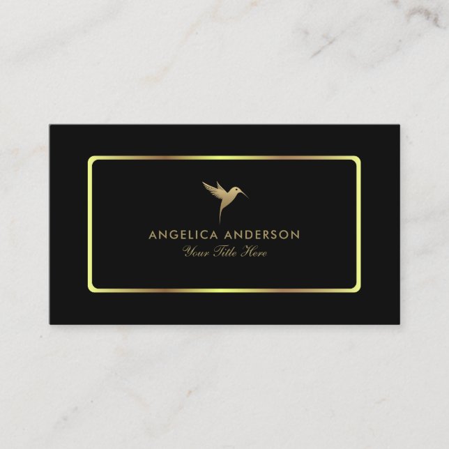 Imitate Gold Humming Bird Business Card Visitenkarte (Vorderseite)