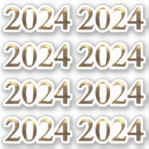 Imitate Gold Jahr Zahl Glücklich Neujahr 2024