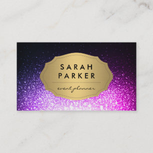 Imitate Gold Label mit Glitzer Glam Sparkone Visitenkarte