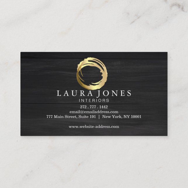 Imitate Gold lackierte Circle Designer Business Ca Visitenkarte (Rückseite)