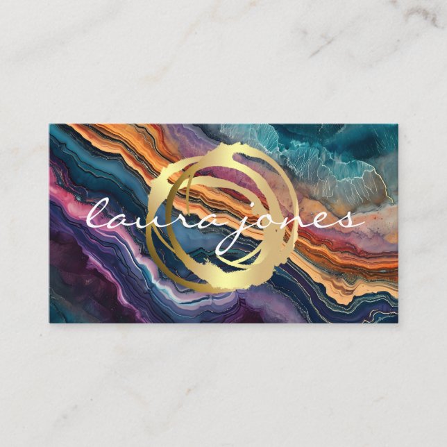 Imitate Gold lackierter Circle Designer Visitenkarte (Vorderseite)