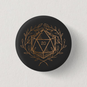 Imitate Gold Laurel Wreath 20-seitige Die Button