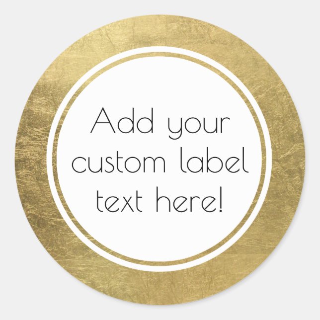 Imitate Gold Leaf Custom Craft Gefallen Hochzeit Runder Aufkleber (Vorderseite)