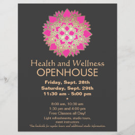 Imitate Gold Leaf Rosa Lotus Heilkunst Flyer