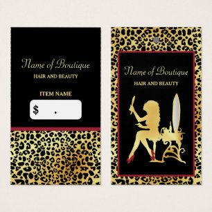 IMITATE Gold Leopard Print Hair Boutique Hang Tag