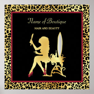 IMITATE Gold Leopard Printwerbung Frauenhair Bouti Poster