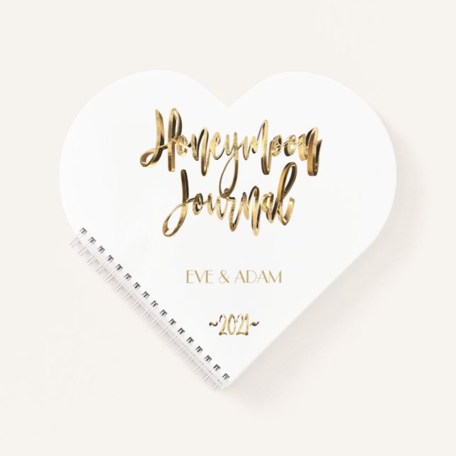 Imitate Gold Lettering Elegant Honeymoon Journal 2 Notizbuch (Vorderseite)