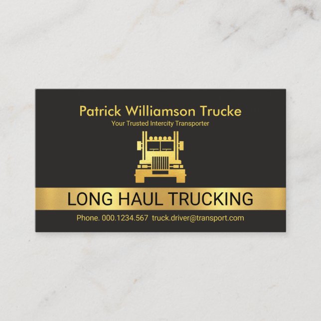 Imitate Gold Long Haul LKW Gold LKW Visitenkarte (Vorderseite)