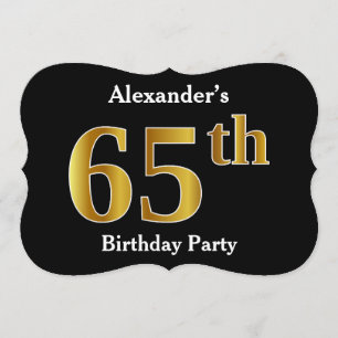 Imitate Gold Look 65. Geburtstagsparty + Individue Einladung