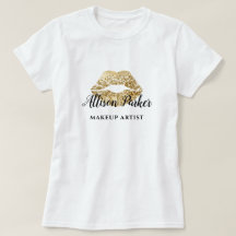 Imitate Gold Makeup Artist Logo Kiss Name