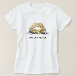Imitate Gold Makeup Artist Logo Kiss Name T-Shirt