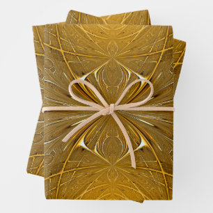 Imitate Gold Metal Design Geschenkpapier Set