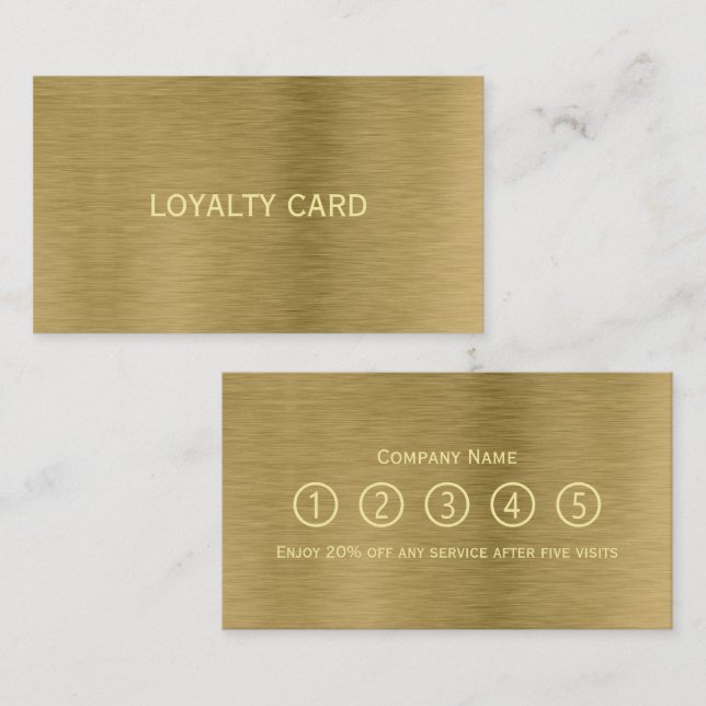 Imitate Gold Metal Texture Loyalty Card Visitenkarte (Vorne/Hinten)