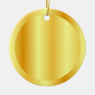 Imitate Gold Metallic Look Blank Template Circle Keramik Ornament