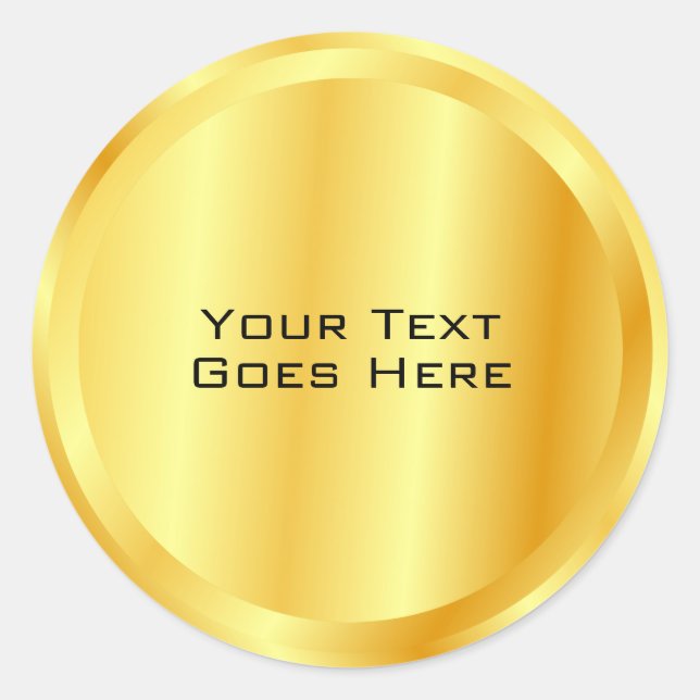 Imitate Gold Metallic Look Custom Template Runder Aufkleber (Vorderseite)