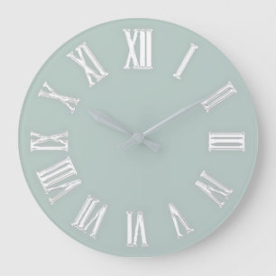 Imitate Gold Metallic Minimal römische Zahlen Aqu Große Wanduhr