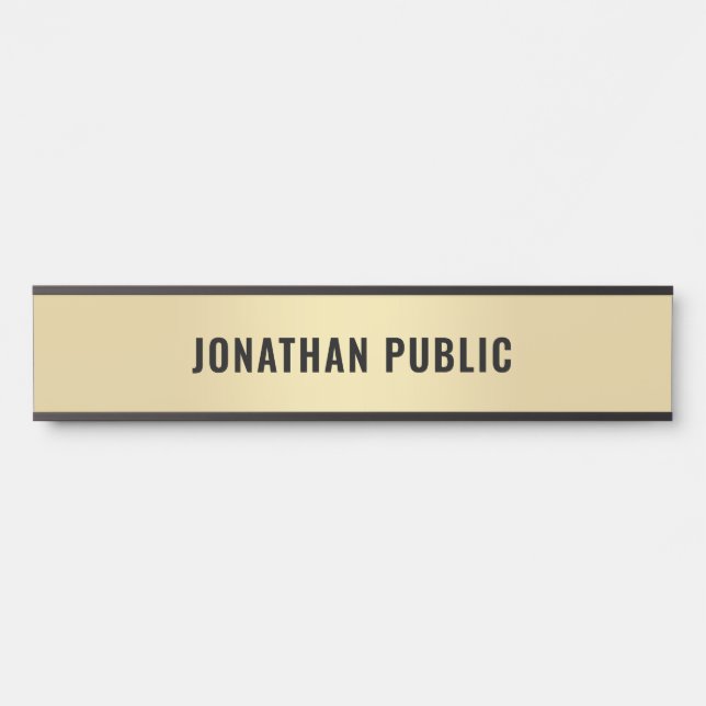 Imitate Gold Minimalistisches Design Moderne Elega Türschild (Vorderseite )