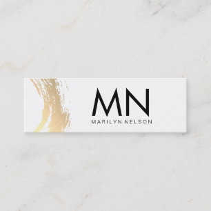 Imitate Gold mit Chic Monogram gespürt Mini Visitenkarte