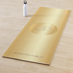 Imitate Gold Mit Monogramm Trendy Fitness Template Yogamatte