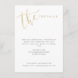 Imitate Gold Moderne, einfache SkriptWedding Detai Begleitkarte