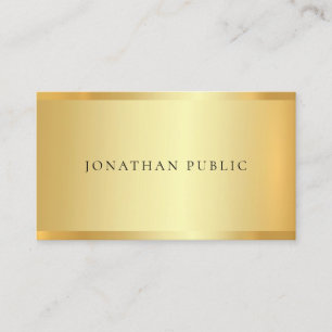 Imitate Gold Moderne Elegante Minimalistische Vorl Visitenkarte