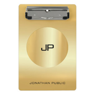 Imitate Gold Moderne elegante Mit Monogramm Vorlag Mini Klemmbrett